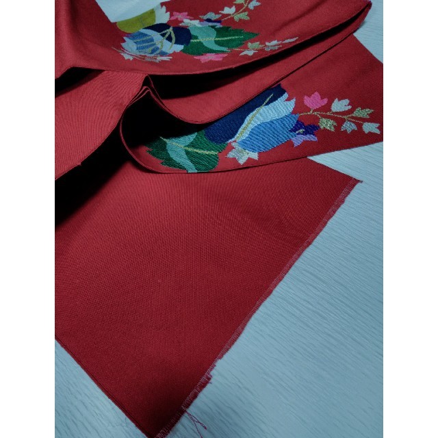 ❤特選⭐手織り 本綴れ❤美しい開き名古屋帯❤赤地に色とりどり⭐カラフルポップ❤ レディースの水着/浴衣(帯)の商品写真