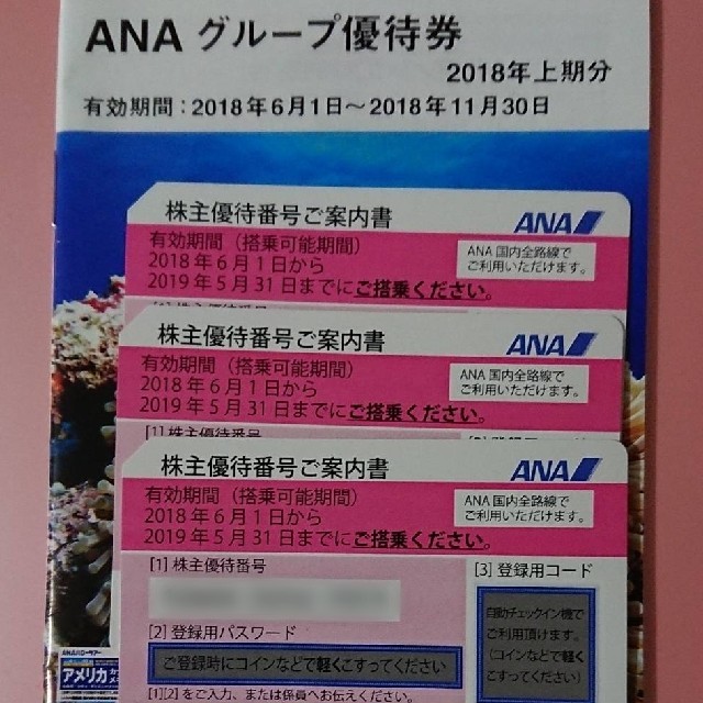 ANAの株主優待券3枚【2019/5/31期限】 ☆新春福袋2022☆ 64.0%OFF