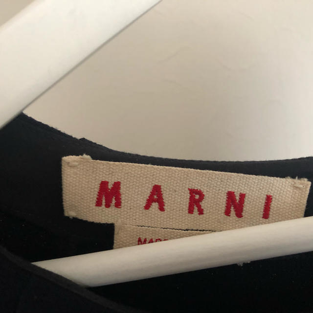 Marni(マルニ)の☆マルニの裾フリルワンピース ネイビー 定価15万円 サイズ38 レディースのワンピース(ひざ丈ワンピース)の商品写真