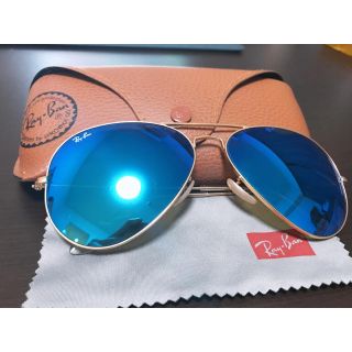 レイバン(Ray-Ban)の【美品】レイバン サングラス ミラー アビエーターRB3025ゴールド(サングラス/メガネ)