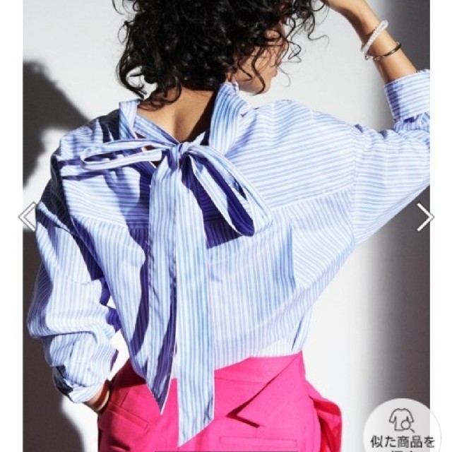 Mila Owen(ミラオーウェン)の新品タグつきミラオーウェンリボン抜け襟シャツ レディースのトップス(シャツ/ブラウス(長袖/七分))の商品写真