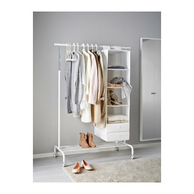 IKEA(イケア)のRIGGA リッガ 洋服ラック, ホワイト インテリア/住まい/日用品の収納家具(棚/ラック/タンス)の商品写真
