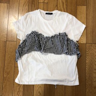 シマムラ(しまむら)の専用ギンガムチェック デザインＴシャツ(Tシャツ(半袖/袖なし))