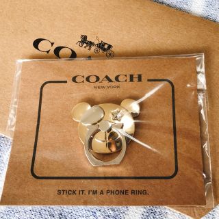 コーチ(COACH)のあぁこ様専用 新品正規品COACHベアʕ•ᴥ•ʔ携帯ホルダー スマホリング(その他)