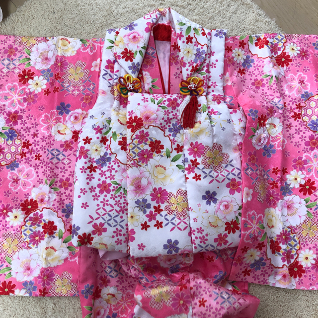 盛夏SALE❣️七五三⭐︎３歳被布セット キッズ/ベビー/マタニティのキッズ服女の子用(90cm~)(和服/着物)の商品写真