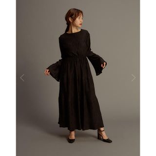 アメリヴィンテージ(Ameri VINTAGE)のRANDEBOO natural long dress 黒(ロングワンピース/マキシワンピース)