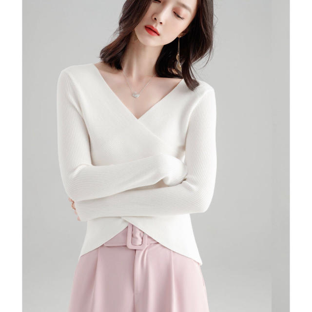 ZARA(ザラ)のSAISON DE PAPILLON の白カシュクールニット   レディースのトップス(ニット/セーター)の商品写真