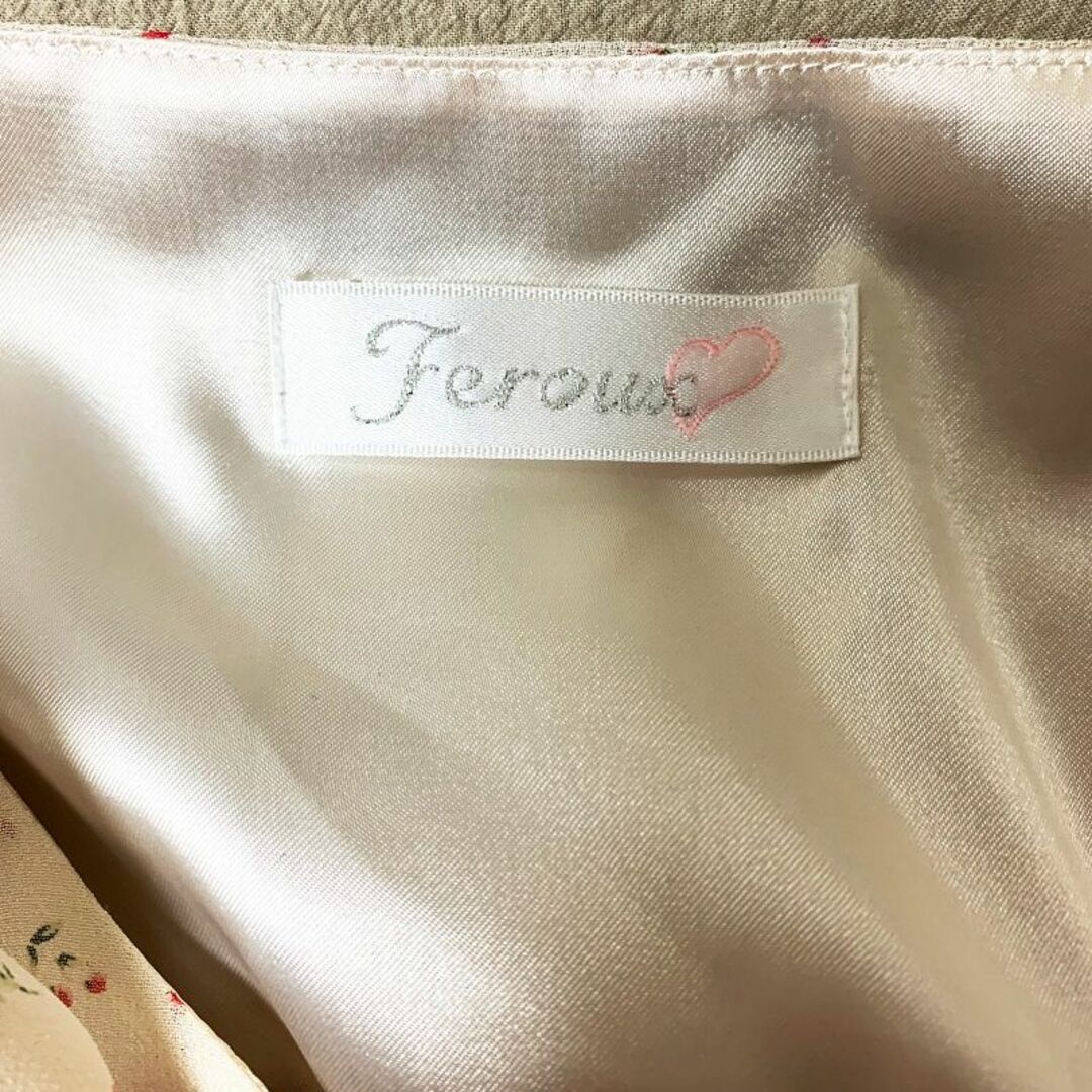 Feroux(フェルゥ)のフェルゥ/リボンゴムベルト フラワー 花柄 シフォン フレア ワンピース ロング レディースのワンピース(ひざ丈ワンピース)の商品写真