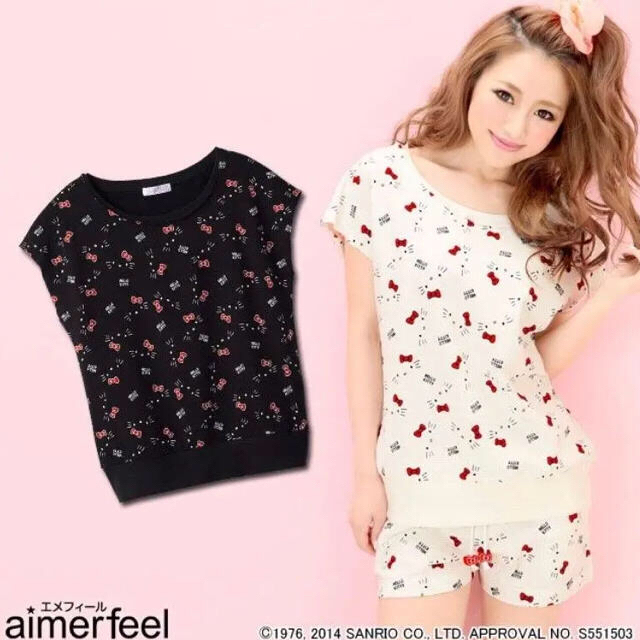 サンリオ(サンリオ)の新品🌸 aimerfeel サンリオ キティー 半袖Tシャツ ルームウェア  レディースのルームウェア/パジャマ(ルームウェア)の商品写真