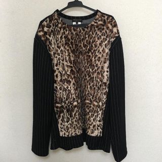 コムデギャルソン(COMME des GARCONS)のレオパード柄 ファー刺繍 ロングカットーソー(Tシャツ/カットソー(七分/長袖))