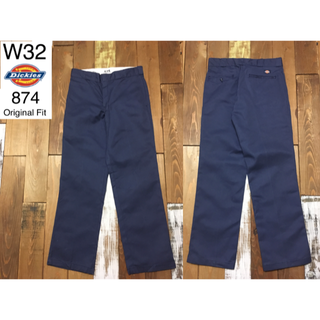 ディッキーズ(Dickies)の３９００９　アメリカ 輸入 USED ディッキーズ　８７４　ネイビー　W３２(ワークパンツ/カーゴパンツ)