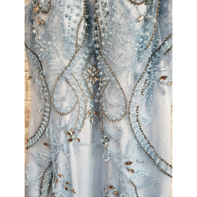 限定1点!!マーメイド　ブルー　ビジュー　ロングドレス レディースのフォーマル/ドレス(ロングドレス)の商品写真