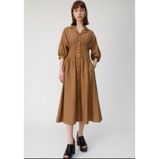 マウジー(moussy)のサイズ1*ライトブラウン OPEN COLLAR WAIST TUCKドレス(ロングワンピース/マキシワンピース)