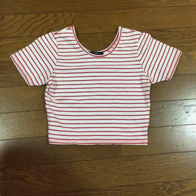 EMODA(エモダ)の【美品！】EMODA 赤ボーダーTシャツ レディースのトップス(Tシャツ(半袖/袖なし))の商品写真