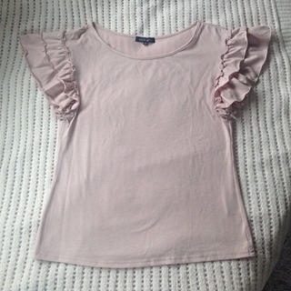 ミッシュマッシュ(MISCH MASCH)のスモークピンク 袖フリルTシャツ(Tシャツ(半袖/袖なし))