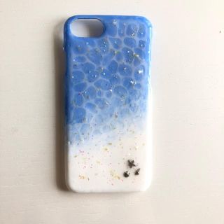 iPhone8ケース 海 貝殻 シェル ハンドメイド(iPhoneケース)