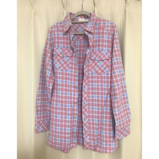 w closet(ダブルクローゼット)のパステルロングチェックシャツ レディースのトップス(シャツ/ブラウス(長袖/七分))の商品写真