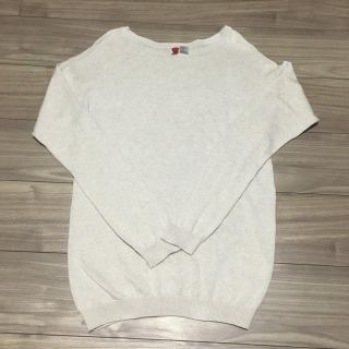 エイチアンドエム(H&M)の薄手ニット★ベージュ(カットソー(長袖/七分))