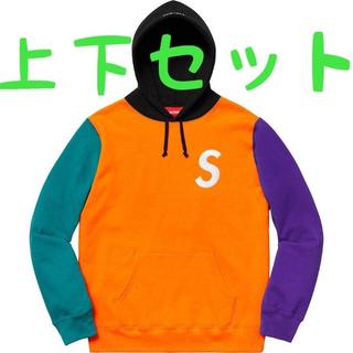 シュプリーム(Supreme)の【上下セット！】Supreme S Logo Colorblocked オレンジ(パーカー)