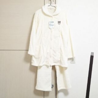 もこもこ マタニティ 授乳服 パジャマ クリーム ホワイト(マタニティパジャマ)