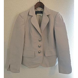 サルヴァトーレフェラガモ(Salvatore Ferragamo)のテーラード ジャケット ブレザー アウター シルク アイボリー (テーラードジャケット)