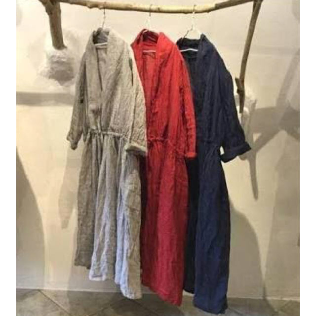 nest Robe(ネストローブ)のnest robe デラベドビーローブドレス カシュクールワンピース グレー レディースのワンピース(ロングワンピース/マキシワンピース)の商品写真