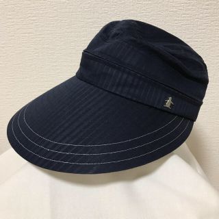 マンシングウェア(Munsingwear)の美品 マンシングウェア ２WAY キャップ サンバイザー つば広 ネイビー 帽子(その他)