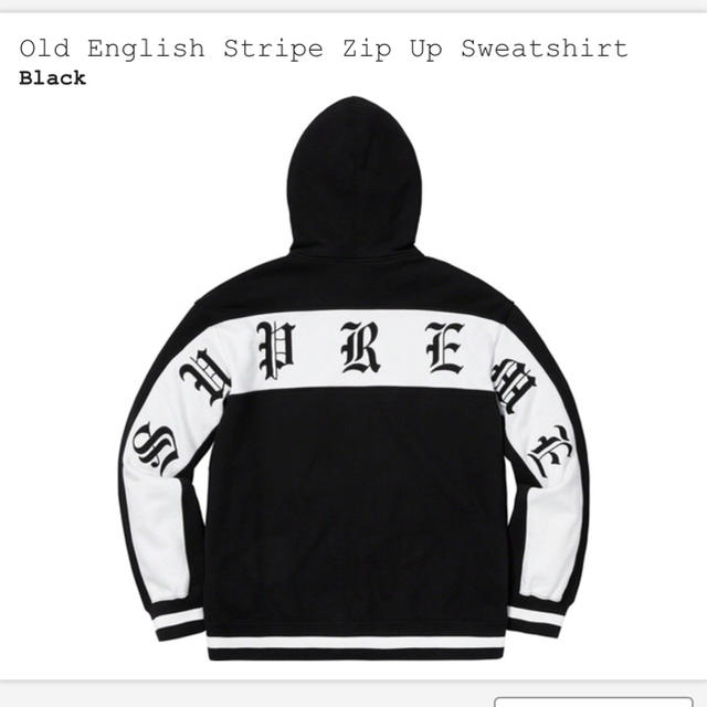 格安販売中 Supreme - Old English Stripe Zip Up Sweatshirt 黒 Ｍ パーカー