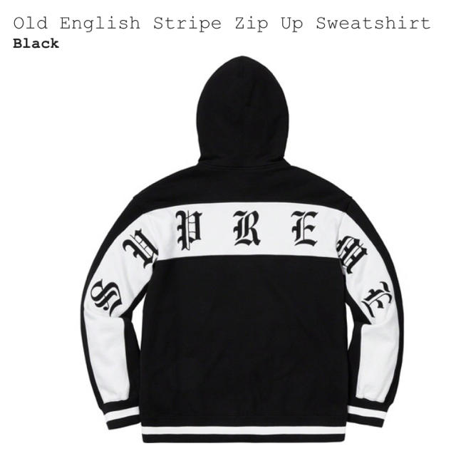 Supreme Old English Zip Up Sweatshirt 黒S