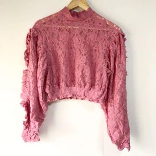 アメリヴィンテージ(Ameri VINTAGE)の新品(o^^o) 激カワ❤︎ 桜ピンク フリル♡レース ブラウス(シャツ/ブラウス(長袖/七分))