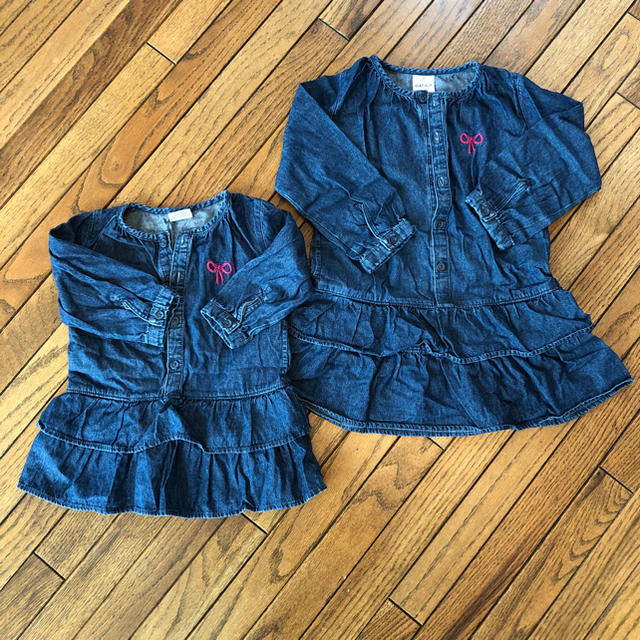 お揃い ワンピース 90.110 キッズ/ベビー/マタニティのキッズ服女の子用(90cm~)(ワンピース)の商品写真