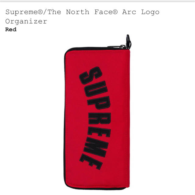 Supreme North Face Arc Logo Organizer 赤