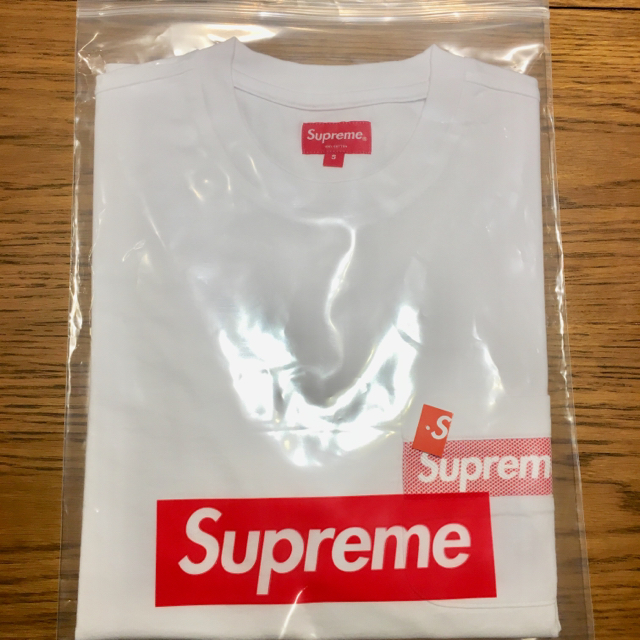 supreme mesh stripe pocket tee white