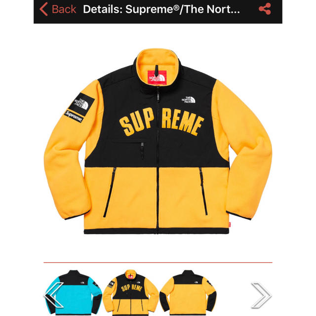 Supreme The North Face Fleece Yellow Mのサムネイル