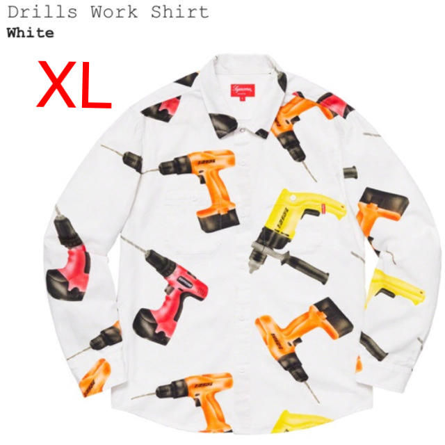 supreme drills work shirt white XL