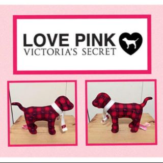 ヴィクトリアズシークレット(Victoria's Secret)の新品タグ付き Victoria's Secret PINK DOG チェック(置物)