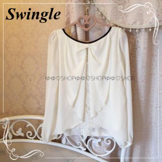 スウィングル(Swingle)の2014AWバックリボンレースブラウス♡(シャツ/ブラウス(長袖/七分))