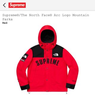 シュプリーム(Supreme)のsupreme The North Face Arc Logo Parka 赤(マウンテンパーカー)