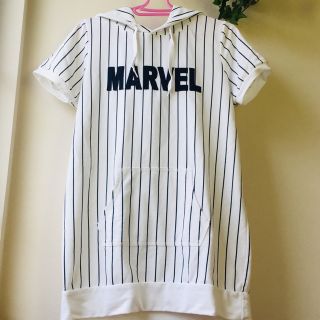 マーベル(MARVEL)のmarvel 半袖パーカーワンピース(ワンピース)