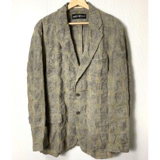 イッセイミヤケ(ISSEY MIYAKE)の【H】希少◆イッセイミヤケ リネン混 3B テーラードジャケット 総柄 3(テーラードジャケット)