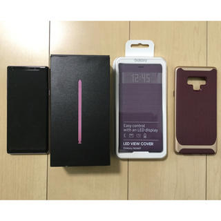 サムスン(SAMSUNG)のGalaxy Note9 SM-N9600 パープル 新品同様 純正カバー等付き(スマートフォン本体)