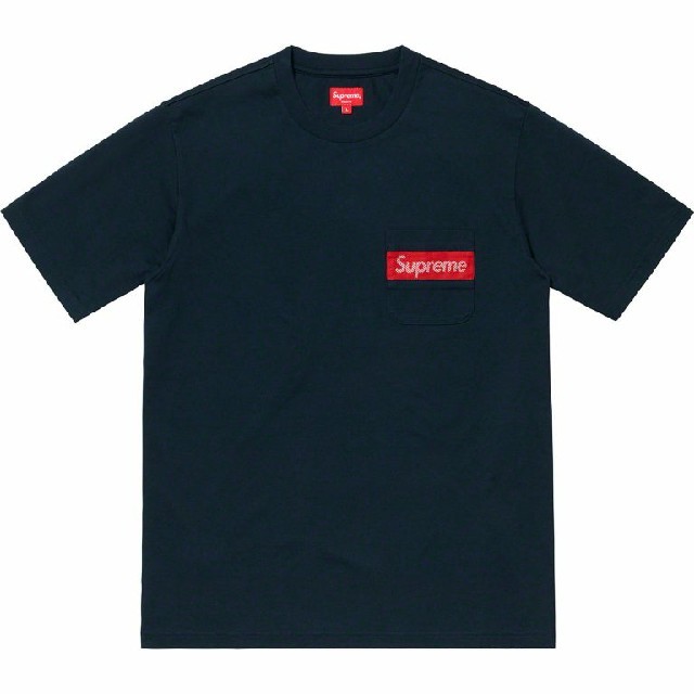 紺 supreme Mesh Stripe Pocket Tee