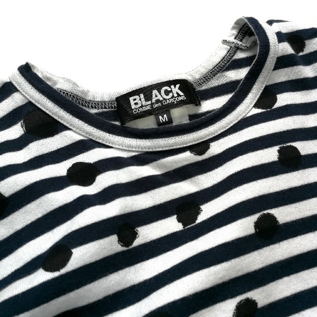 BLACK COMME des GARCONS(ブラックコムデギャルソン)のコムデギャルソン BLACK ボーダー ドット ロンＴ カットソー 定番 レディースのトップス(Tシャツ(長袖/七分))の商品写真