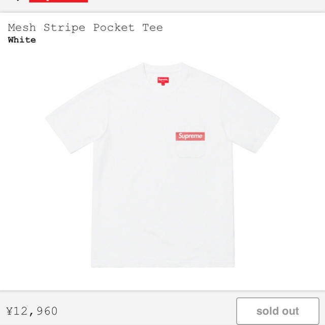 supreme  Mesh Stripe Pocket TeeTシャツ/カットソー(半袖/袖なし)