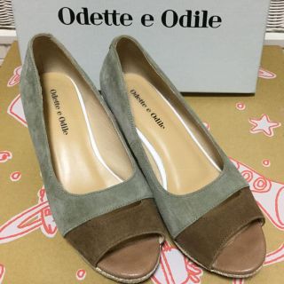 オデットエオディール(Odette e Odile)のodettto e odile★usedスエードウエッジソールパンプス、サイズM(ハイヒール/パンプス)