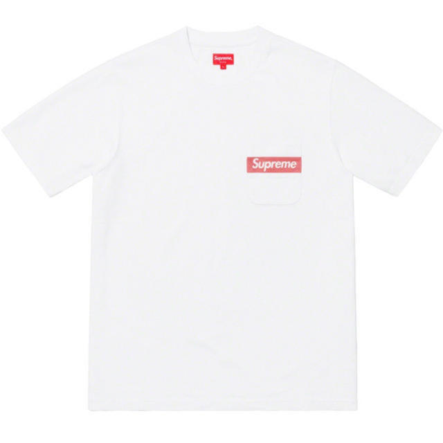 supreme Mesh Stripe pocket tee M 白 white