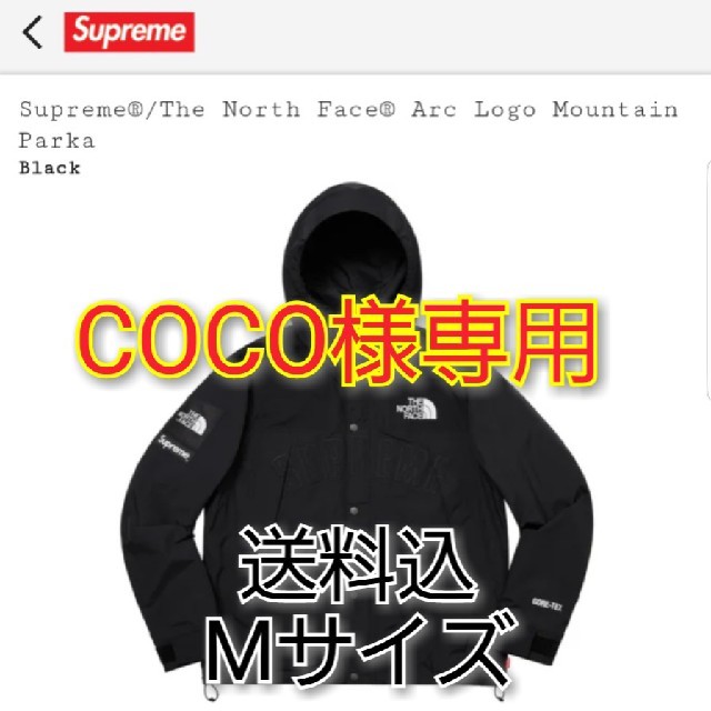 Supreme TNF Arc Logo Mountain Parka M 黒