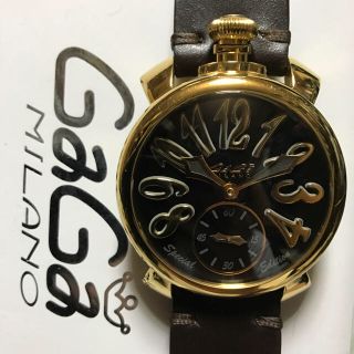 ガガミラノ シン クロノ 46MM クオーツ 腕時計 ピンクゴールド 5098.06BR 箱付 訳あり GaGa MILANO（新品・未使用品）