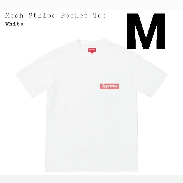 トップスMesh Stripe Pocket Tee Mサイズ White