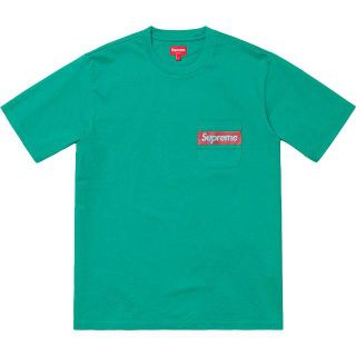 シュプリーム(Supreme)のSupreme Mesh Stripe Pocket Tee Teal Mサイズ(Tシャツ/カットソー(半袖/袖なし))